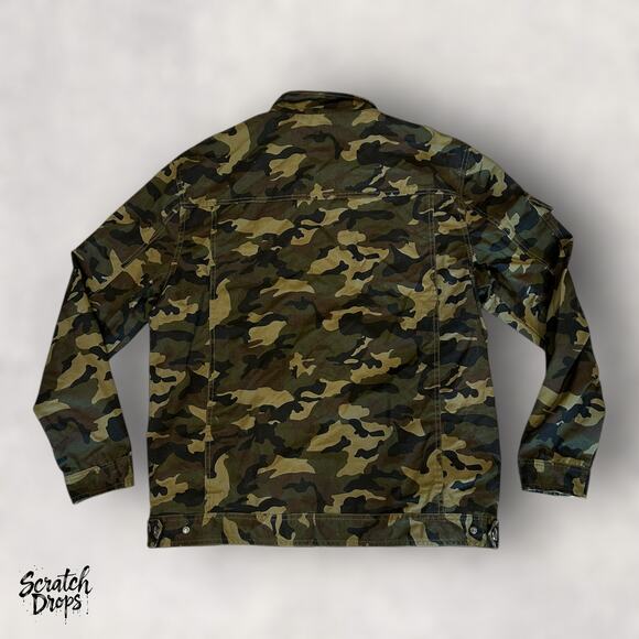 Springrain Men's XL Camouflage Jacket Army Green Military Outdoor Camo Coat - Picture 4 of 4